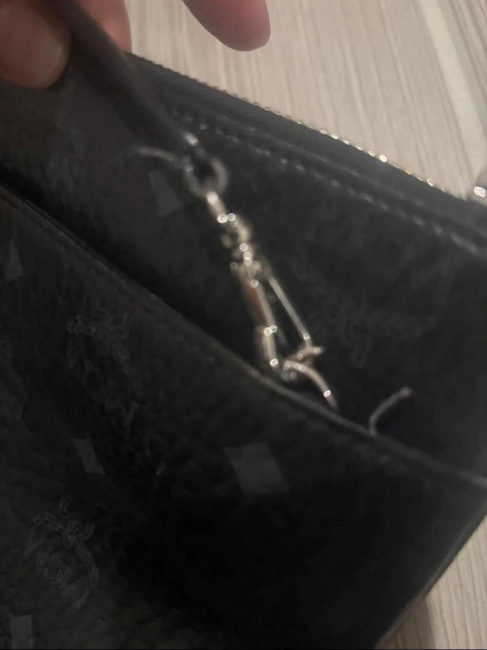 MCM Black Textured Leather Crossbody Pouch - Picture 2 of 7